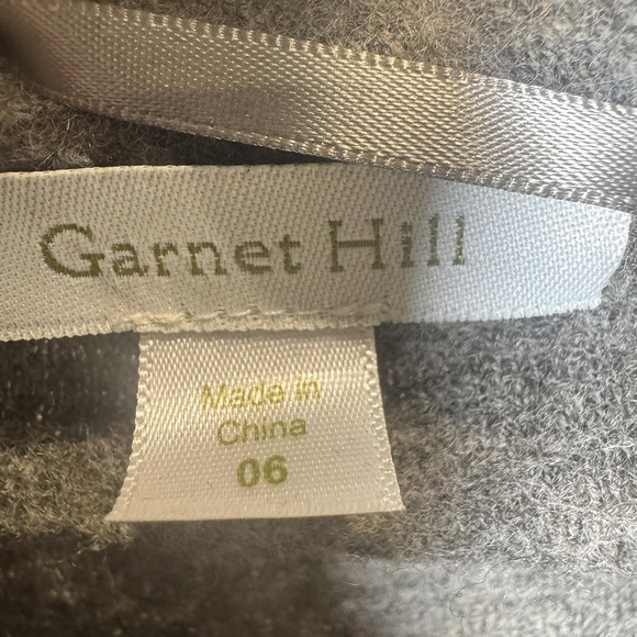 Garnet Hill Sweater Womens 6 Gray Wool Shawl Collar Wrap Cardigan‎ Coat - Picture 2 of 11